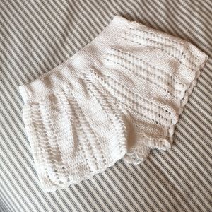 White Crochet Shorts
